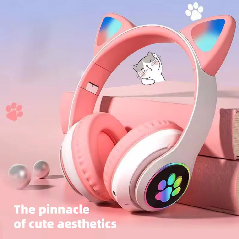 Cat Ear Bluetooth Headset Led - Oreille de chat mignon Bluetooth casque