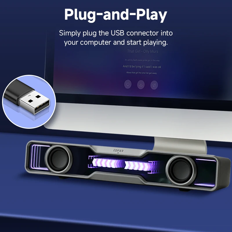 Rgb Computer Soundbar For Pc - Enceintes d'ordinateur Edifier QS30, mini barre