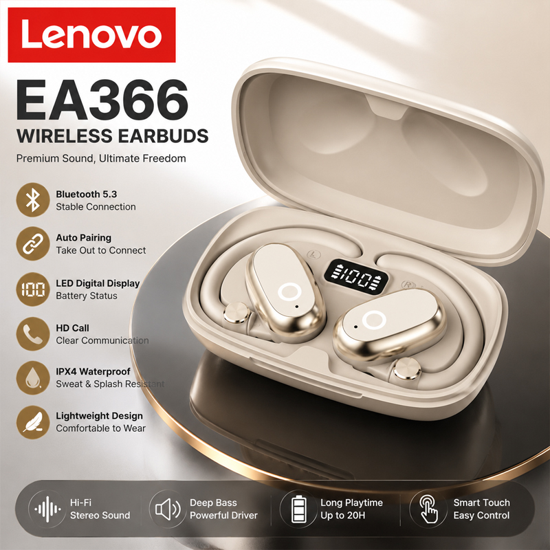 Anc Wireless Over Ear Headphones - Lenovo EA366 – écouteurs sans fil