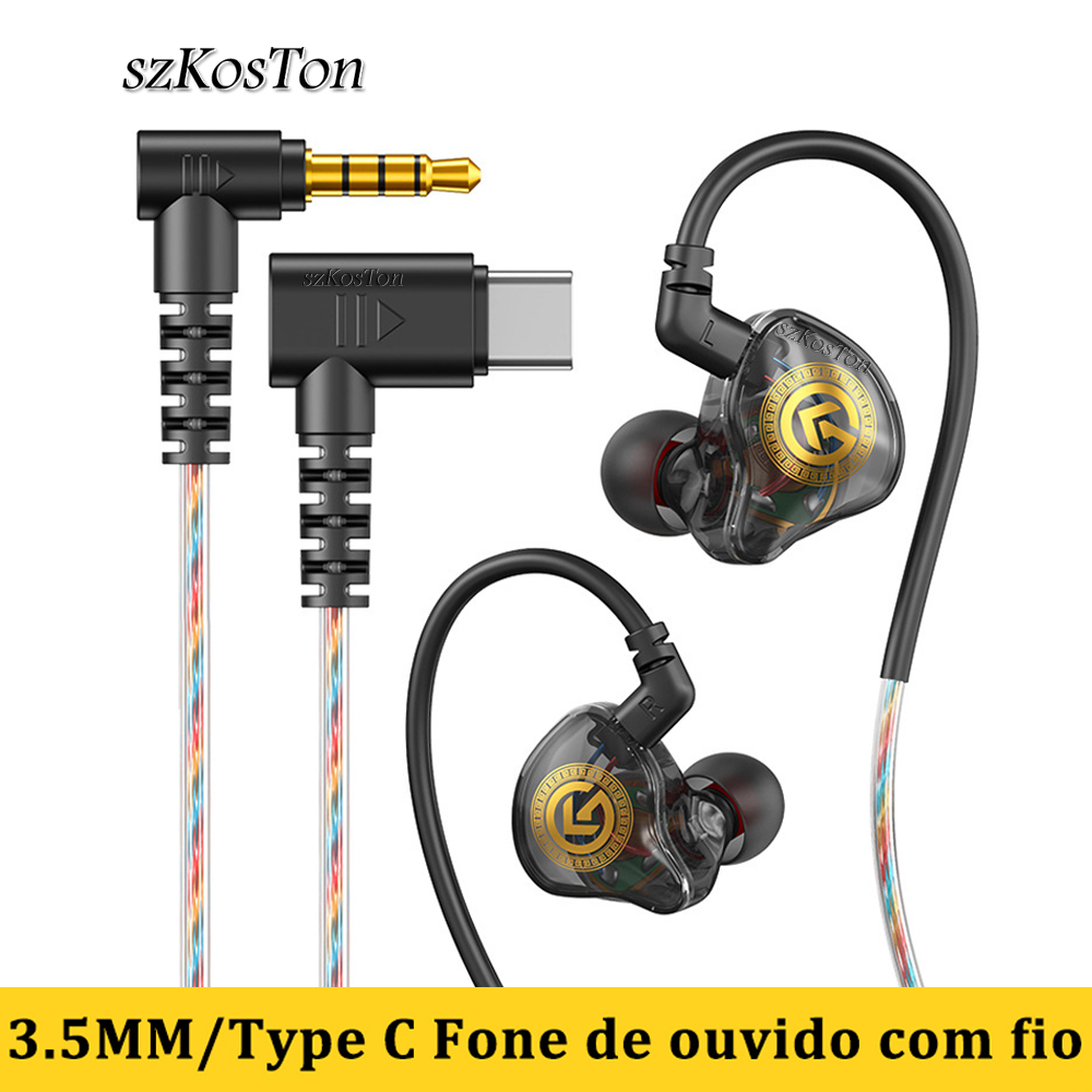 Type C Wired Earphones With Mic - Écouteurs filaires de type C, 3.5mm,