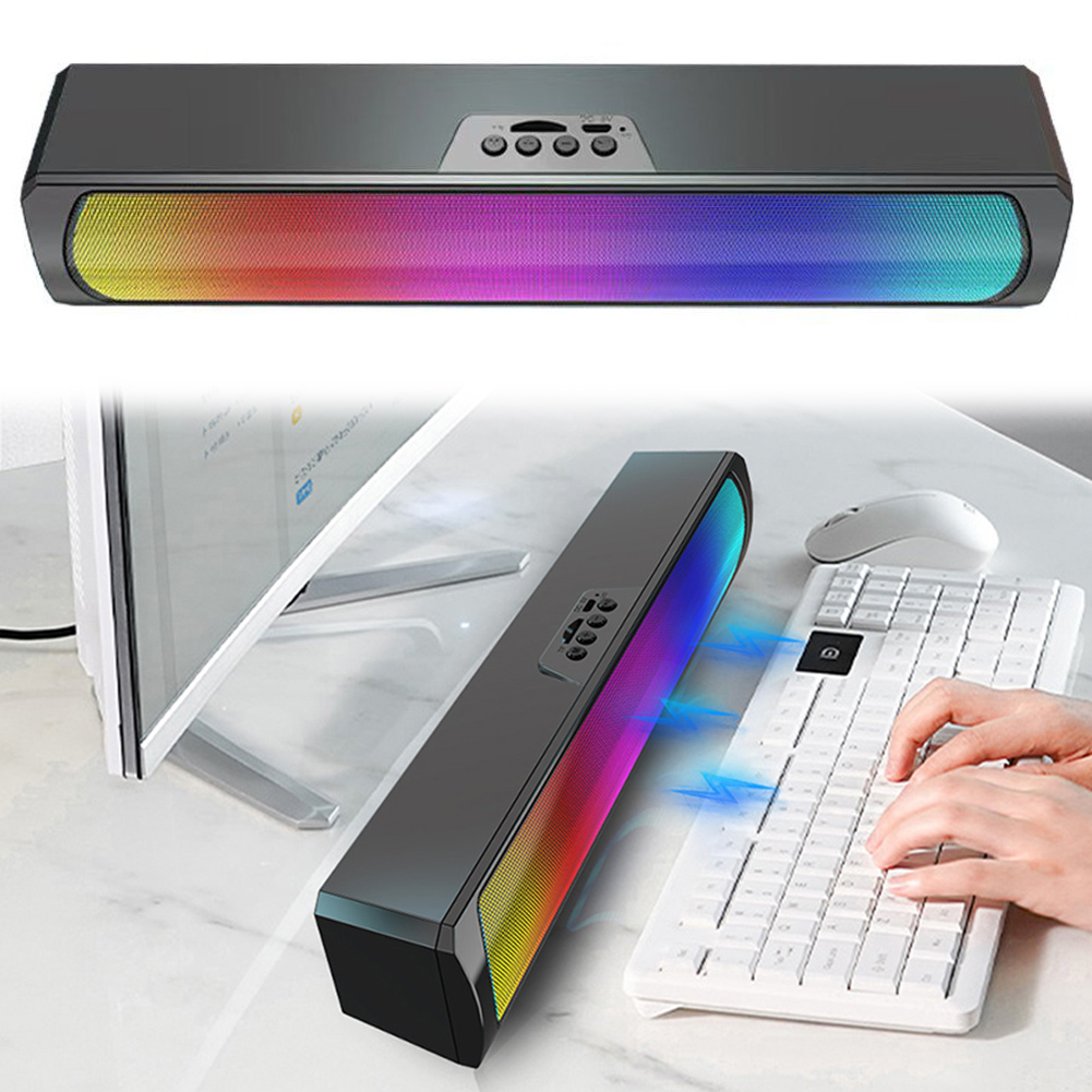 Rgb Computer Soundbar For Pc - Barre de son portable pour ordinateur,