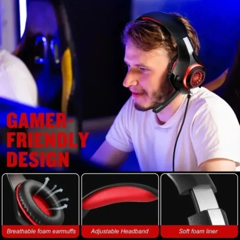 Casque de jeu filaire, micro a - Gaming Headset With Mic Rgb avis et prix