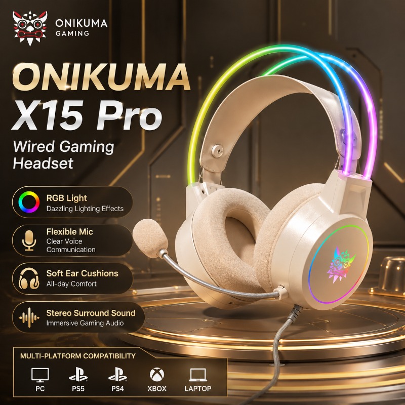 Casque de jeu ONIKUMA X15 Pro  - Gaming Headset With Mic Rgb avis et prix
